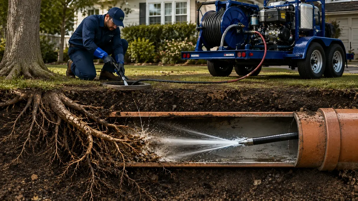 Tree Root Removal with Hydro Jetting in Tujunga